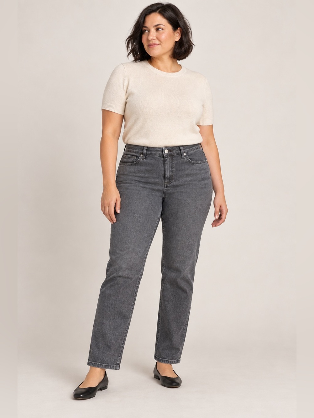 Eileen Fisher Gray Straight Leg Jeans Classic